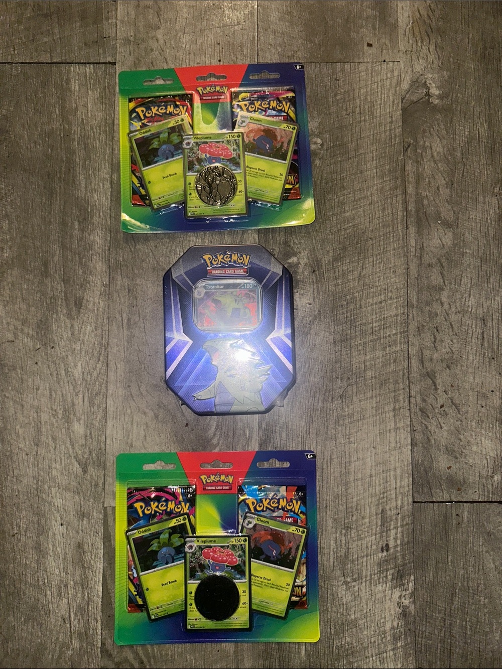 Pokemon Trading Card Game Tin and Blister Packs - Green, Blue, Red, Yellow